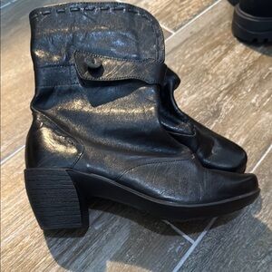 Romika Black Heeled Boots with Chunky Heel